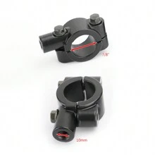7/8" Motorcycle Handlebar Mirror Adaptor Clamp Mount Bracket 10mm CCW Aluminium - 黑色 - 查看 2