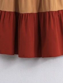 Vestido de estilo princesa en bloque de colores de moda y dulce para niña joven en verano con tirantes - Multicolor - Ver 5