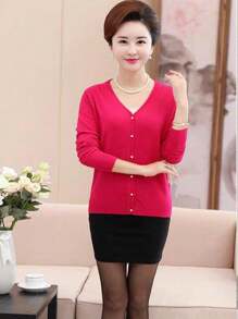 Women Sweaters - Màu Hồng Tươi - Xem 1