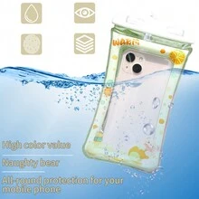 1入通用防水手機袋手機乾袋套，帶吊繩，適用於iPhone 15 14 13 12 Pro Max Xs Max XR X 8 7 6S Plus SE，Galaxy S22 S21 S20，HUAWEI P50等7.0英寸以內的手機 - 黃色 - 查看 5