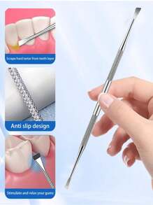 雙頭齒科牙齒清潔器不銹鋼牙籤牙齒污漬去除器,齒科牙齒刮刀, 客廳家庭臥室浴室房屋裝飾,旅遊用品,婚禮、派對、生日、送給男性、母親、父親、朋友、新年禮物,配件,有趣的禮物 - 銀色 - 查看 8