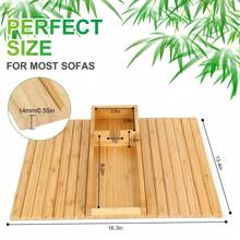 Sofa Tray Made Of Bamboo, Sofa Tray Non-Slip Armrest Couch Tray With Cell Phone Slot & Cup Holder - Yellow - View 8
