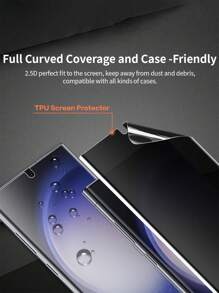隐私屏幕保护膜适用于三星 Galaxy S22 S23 S24 Ultra S24 Plus S24，3 件装全覆盖水凝胶膜 - 無色 - 查看 8