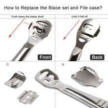 Chân Callus Máy cạo râu Gót chân Cứng Da Để loại bỏ Tay Đôi chân Chăm sóc móng chân Dao cạo Công cụ Máy cạo râu Thép không gỉ Xử lý 10 Lưỡi kiếm Chăm sóc chân Công cụ - Nhiều màu - Xem 4