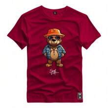 Men T-Shirts - 紫紅色 - 查看 1