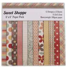 Papel para Scrapbooking de 6 pulgadas Papel para manualidades del papel Papel de fondo del álbum DIY de una cara - Conjunto de 12 tarjetas - Gris Claro - Ver 11