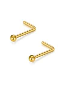 CIZME 2 件 20G（0.8MM）18G（1.0MM）不锈钢鼻环鼻钉鼻环鼻钉鼻钉环扭转螺丝 L 形球顶鼻穿孔首饰鼻钉环鼻环带 2MM 球顶鼻环鼻螺丝环鼻钉女式鼻环螺旋鼻环鼻螺丝钉鼻孔鼻穿孔首饰 - Ball top - 查看 15