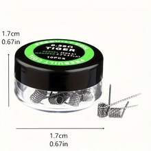 10入/盒,花式發熱線,成品電阻線,預先建造的clapton Alien Tiger Quad Hive Fused Clapton Flat Twisted Mix Twisted Hive發熱線預建造整裝線圈。 - 銀色 - 查看 2