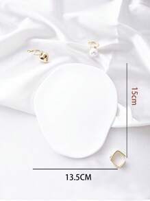 1pc Asymmetric Plate, Cloud Plate, Photo Prop, Photography Decoration, Jewelry Tray, Home Decoration, New Year Gift, Christmas Gift, Men's Gift, Women's Gift - White - View 10