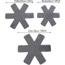 Protectores para ollas y sartenes de 3/6 piezas - Juego de 3 tamaños diferentes - Proteja y separe sus utensilios de cocina. - Gris - Ver 13