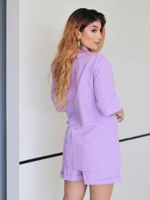 Women Two-Piece Outfits - 紫丁香色 - 查看 2