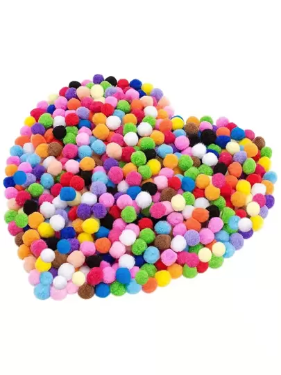100/200/300pcs 1cm Pompoms, Valentine Arts And Crafts Plush Pompoms, Pompoms For Crafts And Hobbies, Felt Kits, Felt Board, Children Craft, Arts And Crafts Kids, Christmas Crafts For Kids, Kids Crafts,Felt,Arts And Crafts Kids,Kids Crafts