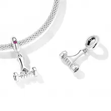WOSTU 1 Pièce Pendentif De Sport De Football De Basket-ball De Tennis De Volleyball De Série D'été En Argent Sterling Authentique 925 Perles De Sport De Boxe Haltère De Forme Physique À La Mode Pour Les Femmes, La Fabrication De Bijoux Fins