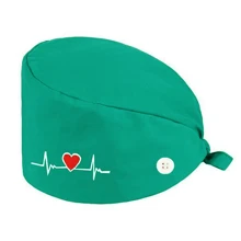 1pc 女士高档刺绣心形图案工作帽、护士帽。抗菌、防尘，适用于医院手术、护理、美容等医疗机构或家政保洁工作者。情人节 - 彩色 - 查看 20