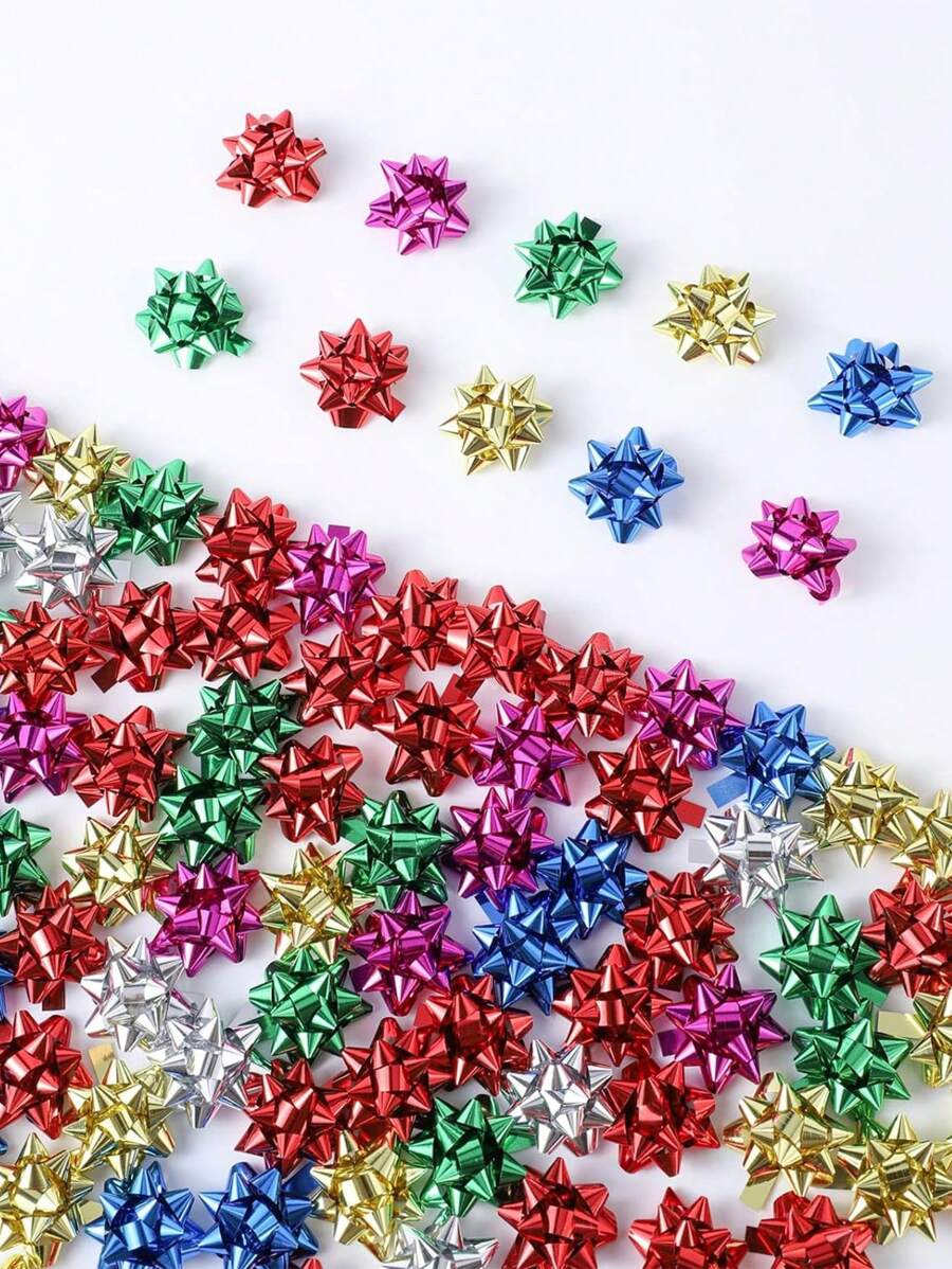 50 piezas Lazos decorativos metálicos mini de 1 pulgada para envolver regalos (Multicolor) - Multicolor - Ver 1