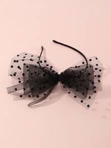 1 Diadema Para Cabello De Niña Con Lazo Negro Para Decoración Diaria - Negro - Ver 2