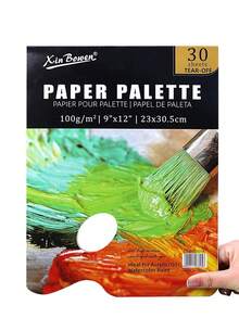 100gsm 30 Sheets Disposable Dual-Sided Watercolor & Oil Painting Color Mixing Paper Book - Black - View 1