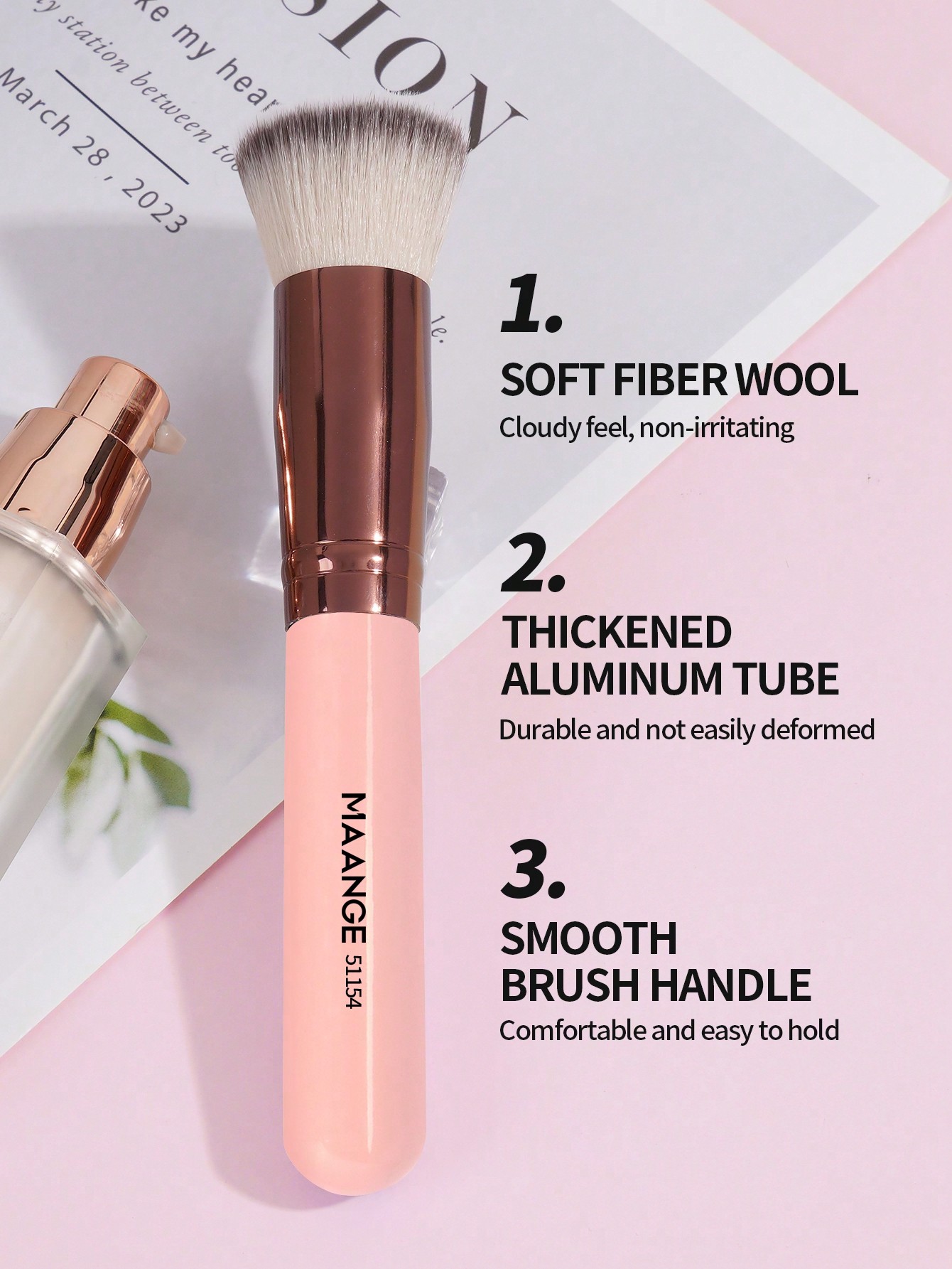 MAANGE 3/7 قطعة مجموعة فرش وجه احترافية مع حقيبة ح...