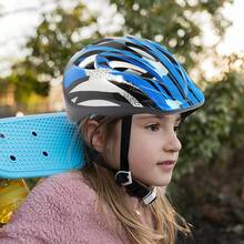 兒童單車頭盔和墊套組,兒童滑板頭盔+膝蓋和肘膝墊+手腕墊7合1兒童防護裝備套裝,適用於騎單車、滾軸溜冰和滑板 - 藍色 - 查看 3