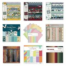 Papel de scrapbook DIY de 6 pulgadas, papel de cartulina para fondos de diario - 12 hojas/pack - Burdeos - Ver 2