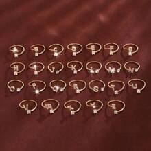 1Pc A-Z Letter Wrap Ring Inlaid Shining You Got An Alphabet To Choose Make Your Call Match Daily Outfits