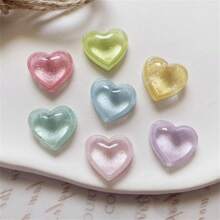 Set de 7 piezas/14 piezas/21 piezas de imanes para nevera con forma de corazón transparente y brillos, mejor regalo estilo INS - Multicolor - Ver 7