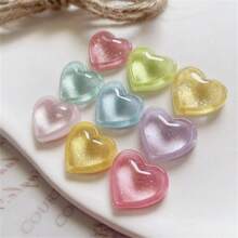 Set de 7 piezas/14 piezas/21 piezas de imanes para nevera con forma de corazón transparente y brillos, mejor regalo estilo INS - Multicolor - Ver 4