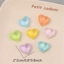 Set de 7 piezas/14 piezas/21 piezas de imanes para nevera con forma de corazón transparente y brillos, mejor regalo estilo INS - Multicolor - Ver 5
