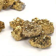 1pc Electroplated Gold Crystal Agate Cluster - Suitable For Home Decor, Crystal Specimen Collection, High-End Diy Jewelry Decoration, Festival Party, The Best Holiday Gift