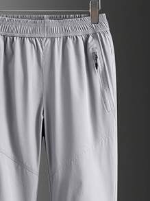 Quần thể thao có túi khóa kéo khô nhanh cho mùa hè, tuyệt vời khi đi xe đạp, đi bộ đường dài, tập gym, chạy bộ và các hoạt động giải trí ngoài trời - Xám - Xem 3