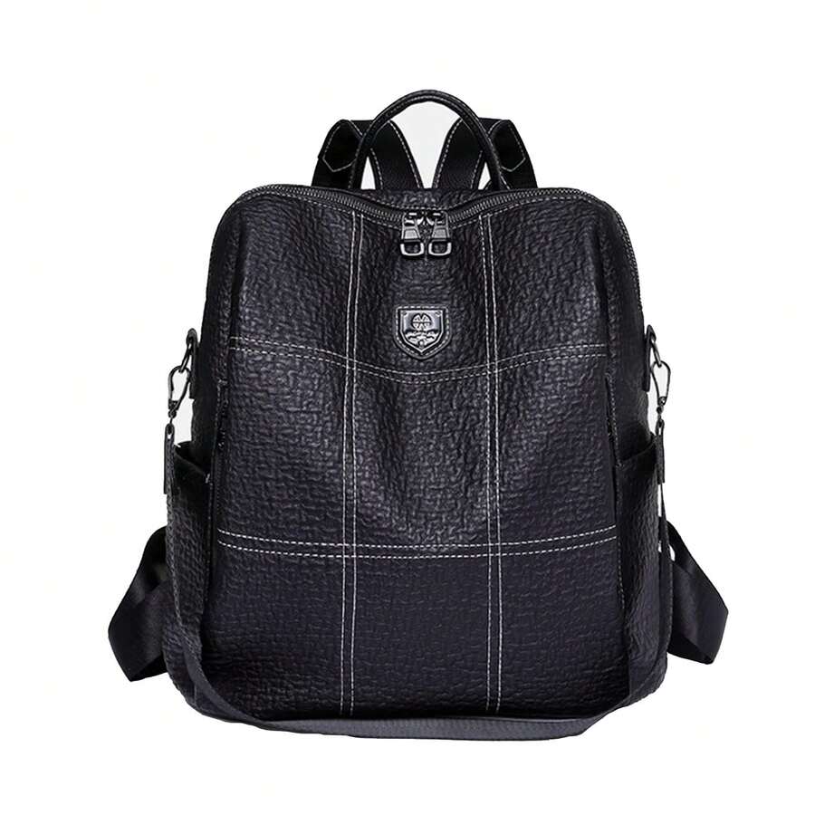 Mochilas Antirrobo Impermeable para Mujer, 3 En 1 Mochila de Mujer de PU, Mochilas para Mujer, Bolsos Antirrobo Casual Dama, Bolsas Casuales de Moda para Mujer - Negro - Ver 1