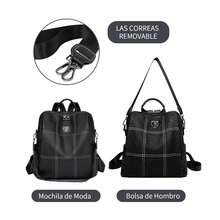 Mochilas Antirrobo Impermeable para Mujer, 3 En 1 Mochila de Mujer de PU, Mochilas para Mujer, Bolsos Antirrobo Casual Dama, Bolsas Casuales de Moda para Mujer - Negro - Ver 4