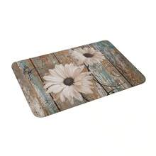 1pc Double Flower Design Thickened Door Mat, 2cm Thick, Strong Water Absorption And Non-Slip - Multicolor - View 1
