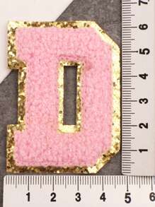 1 bộ miếng dán chữ cái A-Z, tổng cộng 26 miếng, nhãn dán chữ cái ủi, thích hợp cho quần áo, áo khoác, túi xách và các phụ kiện trang trí khác, nhãn dán huy hiệu chữ cái. - Hồng - Xem 6