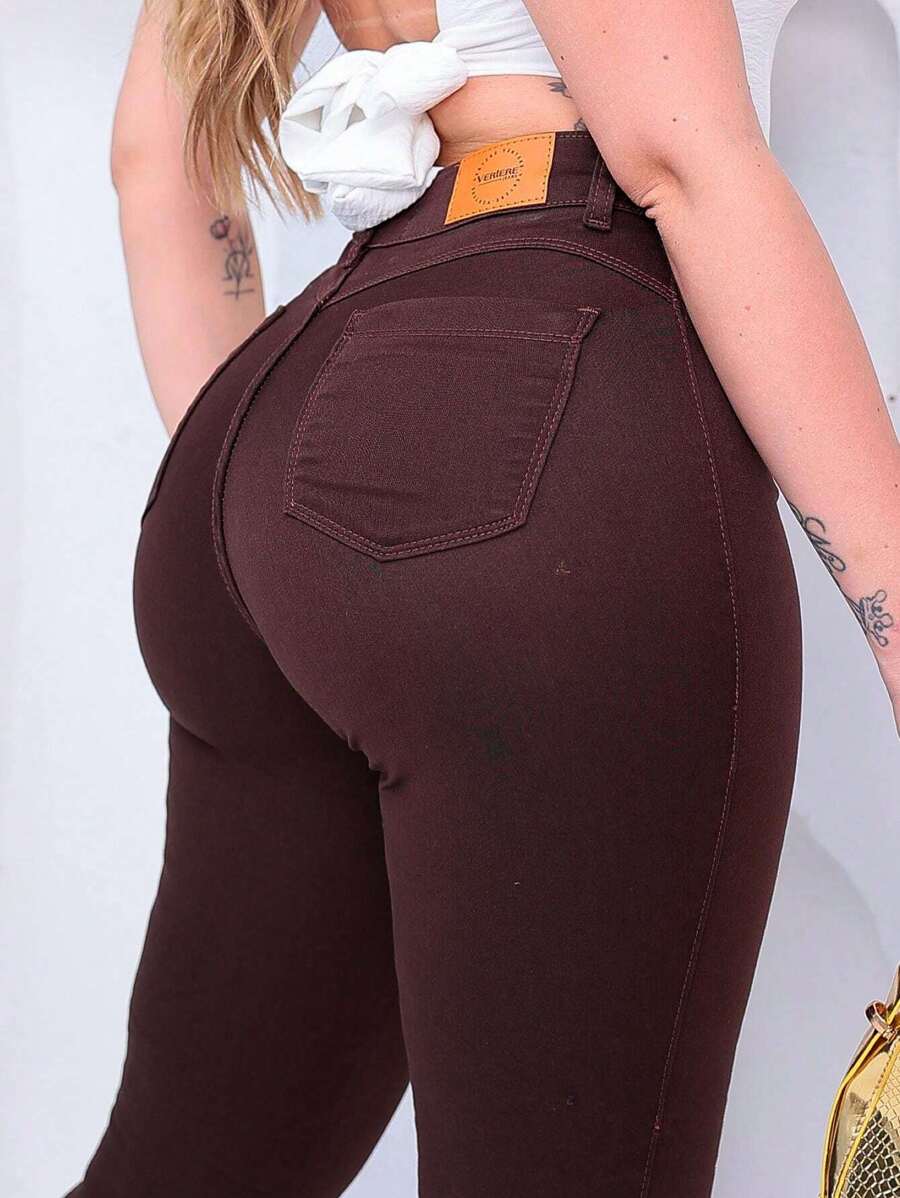 Women Jeans - Óxido marrón - Ver 1