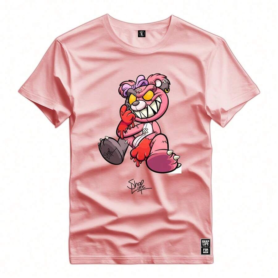 Men T-Shirts - 粉色 - 查看 1