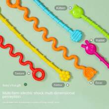 1pc Baby Soft Rubber Ball Rattle Grasp Ball, Teether, Exercise And Sensory Early Education Toy Component, Color Random - Little Duck - View 2