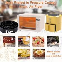 3 Pieces Of Spring-Lock Cake Pans (5 Inches/7 Inches/9 Inches), Detachable Bottom Baking Cake Molds, Loose-Bottom Baking Pan, Non-Stick Cheesecake Pan, Leak-Proof Round Cake Baking Pan, Oven Accessories, Baking Tools, Kitchen Accessories - Black - View 9