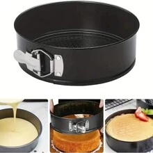 3 Pieces Of Spring-Lock Cake Pans (5 Inches/7 Inches/9 Inches), Detachable Bottom Baking Cake Molds, Loose-Bottom Baking Pan, Non-Stick Cheesecake Pan, Leak-Proof Round Cake Baking Pan, Oven Accessories, Baking Tools, Kitchen Accessories - Black - View 7