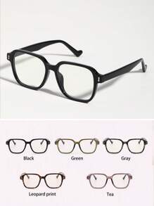 1 件装女士方形塑料镜框透明眼镜适合阅读和驾驶服装配饰透明眼镜配件女士眼镜配件 - 無色 - 查看 1