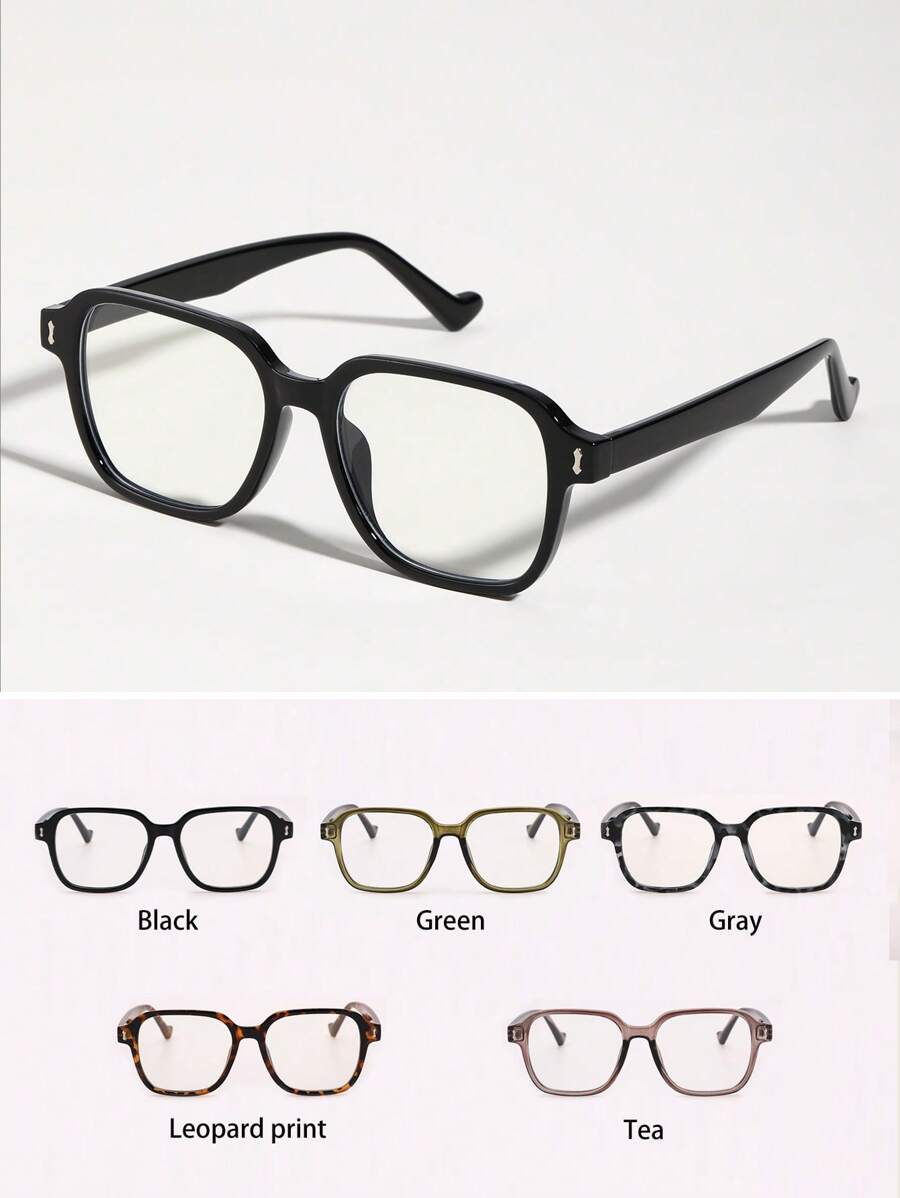 1 件装女士方形塑料镜框透明眼镜适合阅读和驾驶服装配饰透明眼镜配件女士眼镜配件 - 無色 - 查看 1