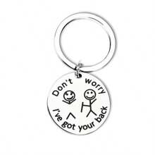 1pc Unisex I've Got Your Back Stainless Steel Keychain, Best Friend Funny Gift Key Ring - Silver - View 6