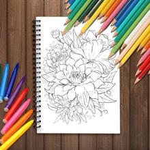 Tlenpo （3 月更新，30 页）成人女性涂色书 - 用于缓解、放松、焦虑，8.3x11.2 英寸，新年礼物、生日礼物、节日礼物、派对礼物、复活节、感恩节、返校、节日聚会礼物返校、母亲节、妈妈的礼物、返校、学校用品 - 清晨的花朵 - 查看 4