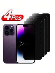 4入組lphone 14 11 12 13 15 Pro Maxmini防窺螢幕保護貼,lphone 15 鋼化玻璃保護貼 - 黑色 - 查看 7