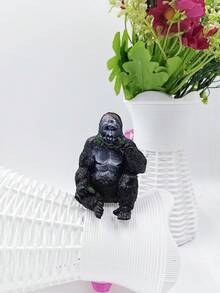 1pc Powerful Resin Gorilla Ornament To Protect You - Black - View 5
