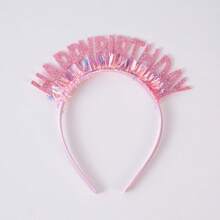 5pcs New Birthday Headbands With Shiny Gold Dust, English "Happy Birthday" Lettering For Party Decorations And Atmosphere - Multicolor - View 14