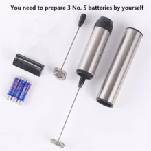 Handheld Electric Mini Whisk, Full Automatic Wireless Eggbeater & Milk Frother Mixer - Black - View 10