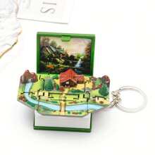 1 Móc khóa sách gấp mini 3D: Đồ chơi biến đổi cảnh thu nhỏ khác nhau Đồ chơi giảm căng thẳng, tuyệt vời như món quà Phục sinh hoặc sinh nhật sáng tạo (Một phần ngẫu nhiên) - móc khóa - Xem 4