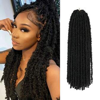 Butterfly Locs Crochet Hair Dreadlocks Meche Faux Locks Crochet Hair Braids Extensions Soft Locks Curly Braid Synthetic Hair