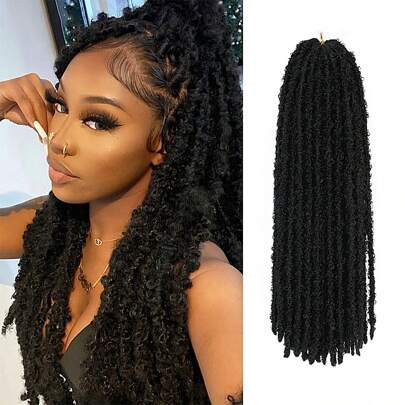 Butterfly Locs Crochet Cheveux Dreadlocks Meche Faux Locks Crochet Cheveux Tresses Extensions Soft Locks Curly Braid Cheveux Synthétiques